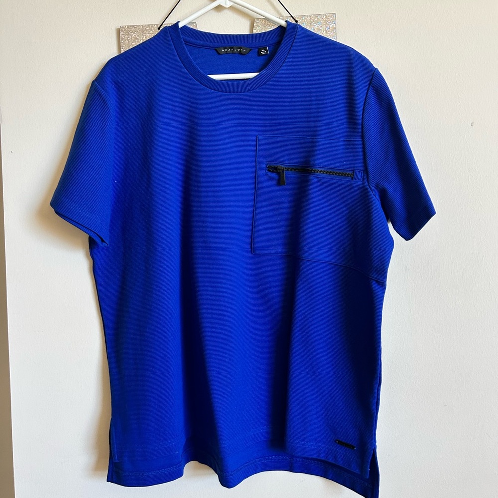 Sean John blue knit t shirt Size XL